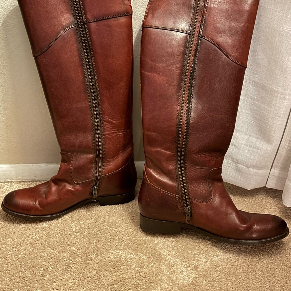 Frye Women's Extended Calf Melissa Button Leather Boots